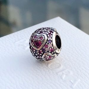 Pandora Asymmetrical Hearts Pavé Charm